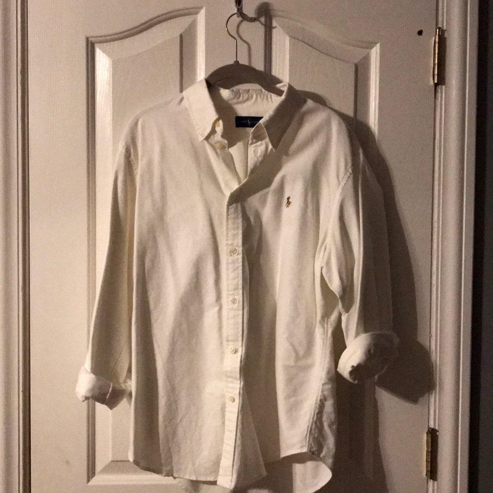 White Ralph Lauren Classic Button Down